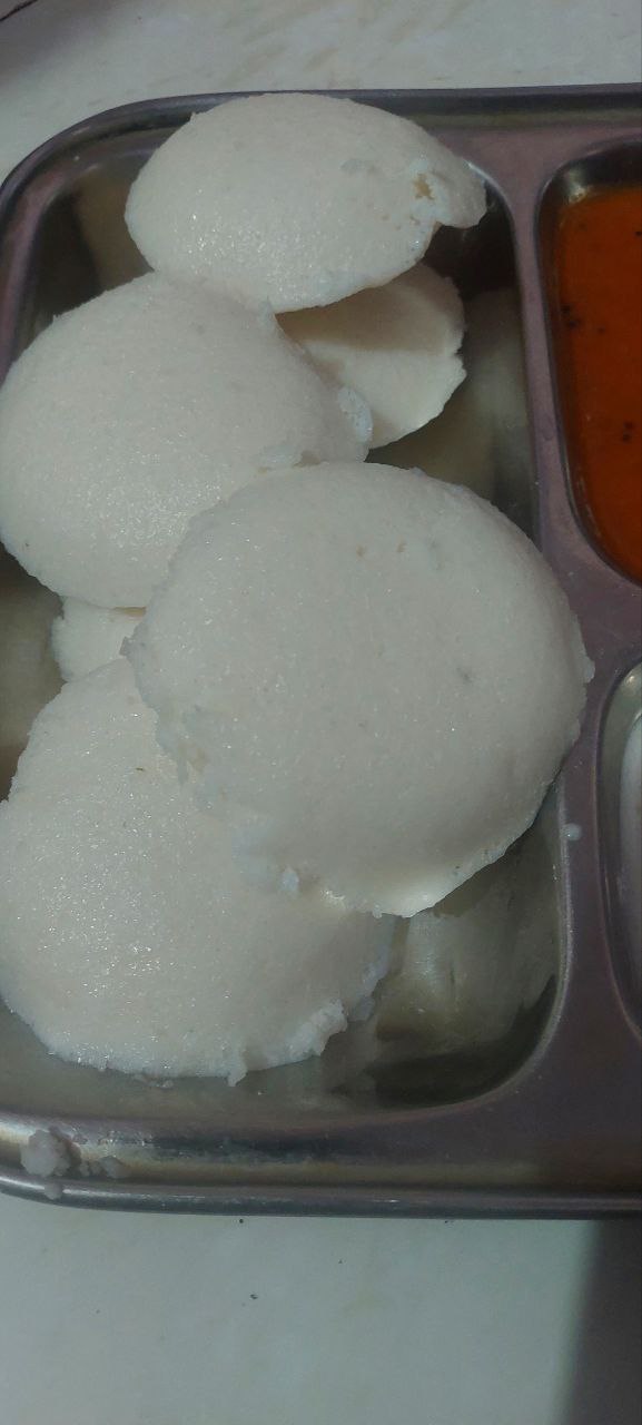 Authentic idli from The South Indian Plate.