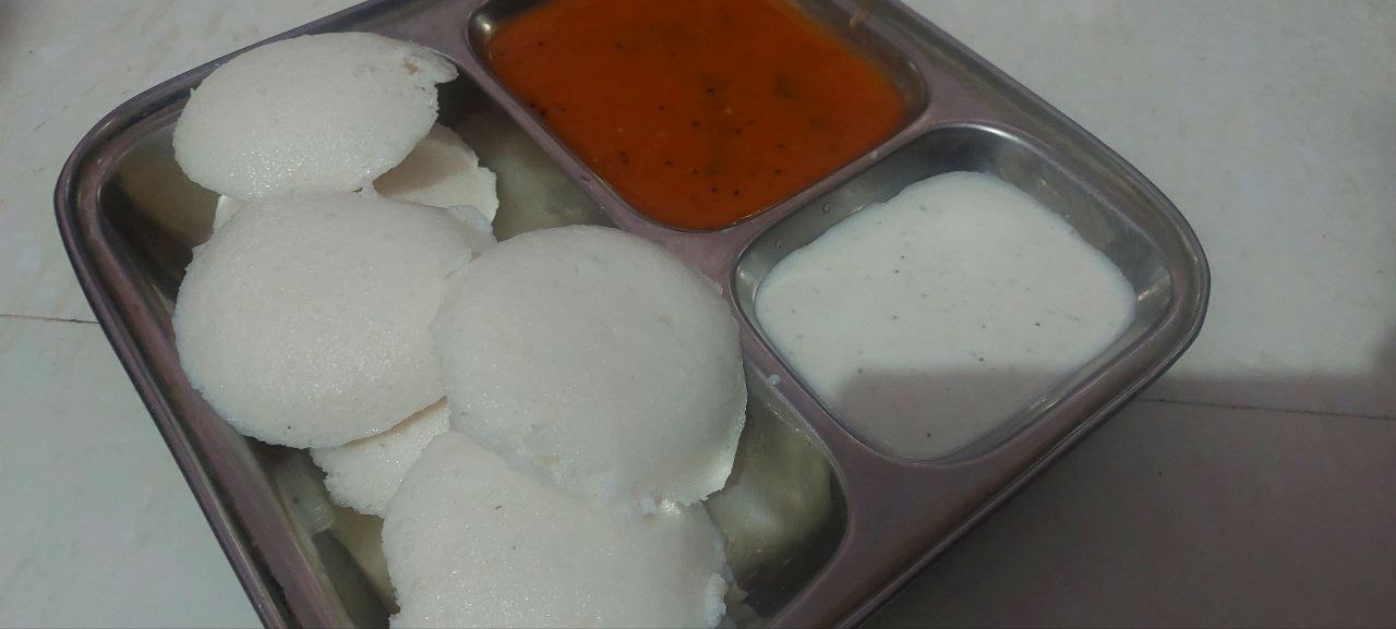 Delicious idli from The South Indian Plate.