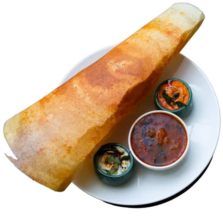 1 Plain Dosa 1 Masala Dosa 1 Uttapam Combo plate order in Khar, Bandra, Santacruz, Mumbai from The South Indian Plate.