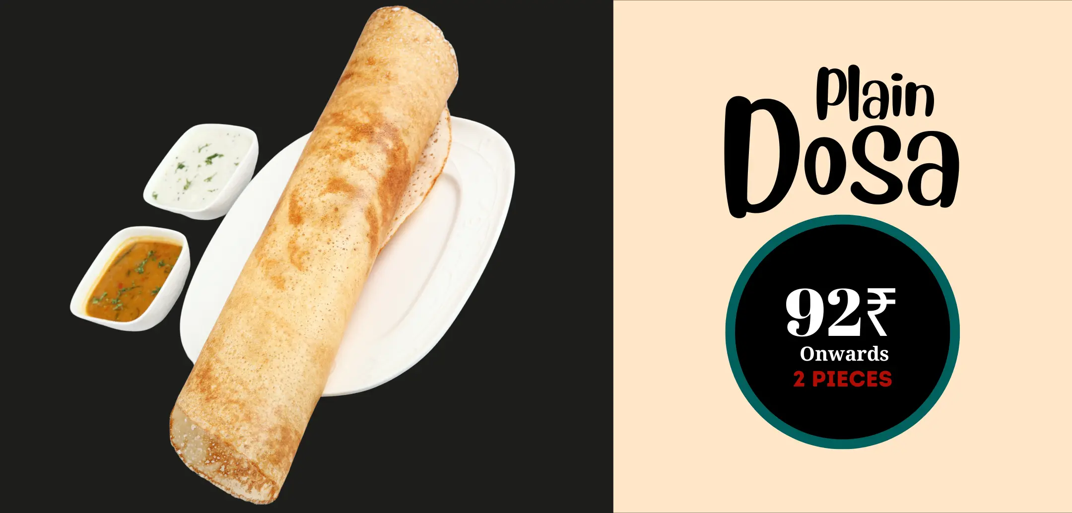 Best Plain Dosa plate and bulk order in Khar, Bandra, Santacruz, Mumbai from The South Indian Plate.
