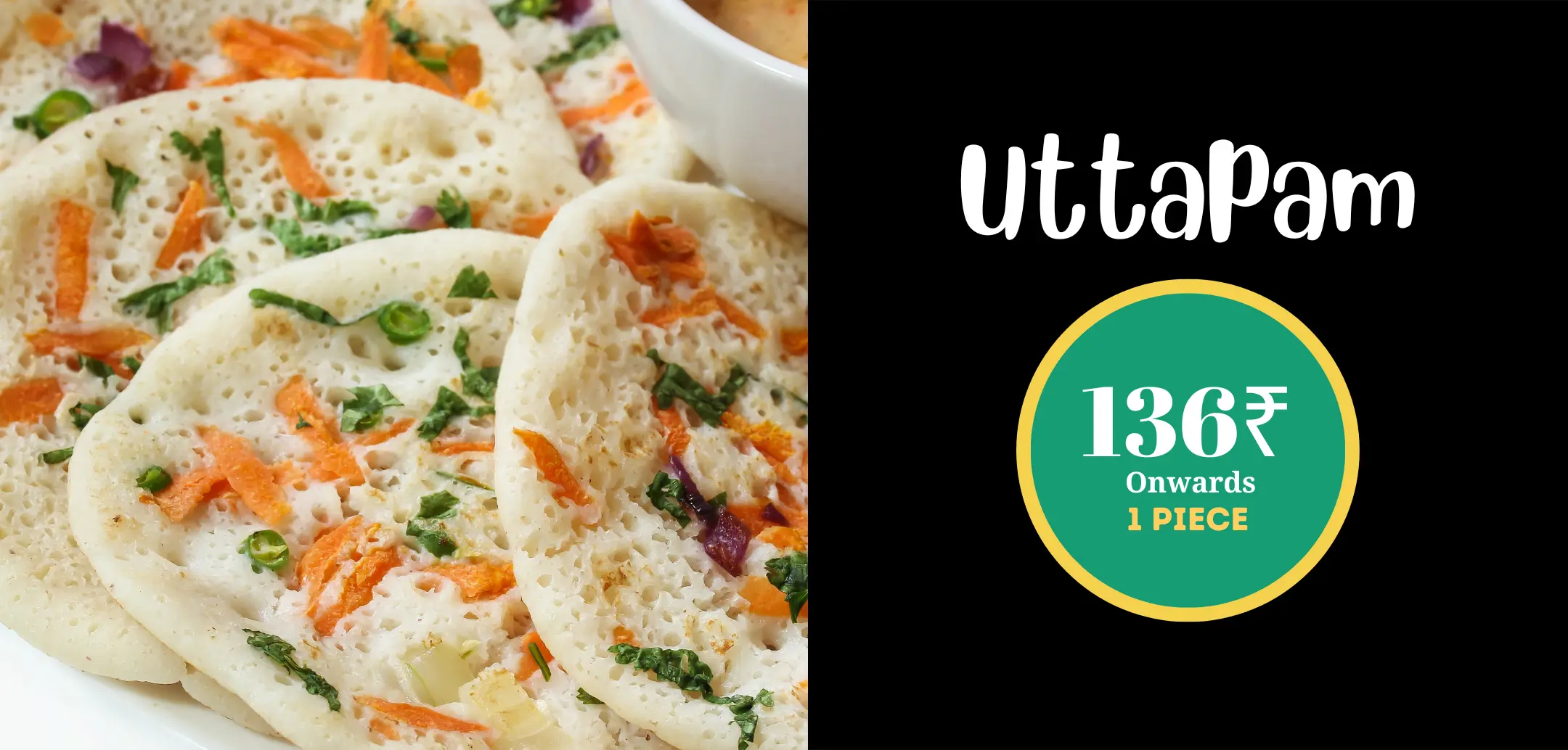 Best Uttapam plate order in Khar, Bandra, Santacruz, Mumbai from The South Indian Plate.